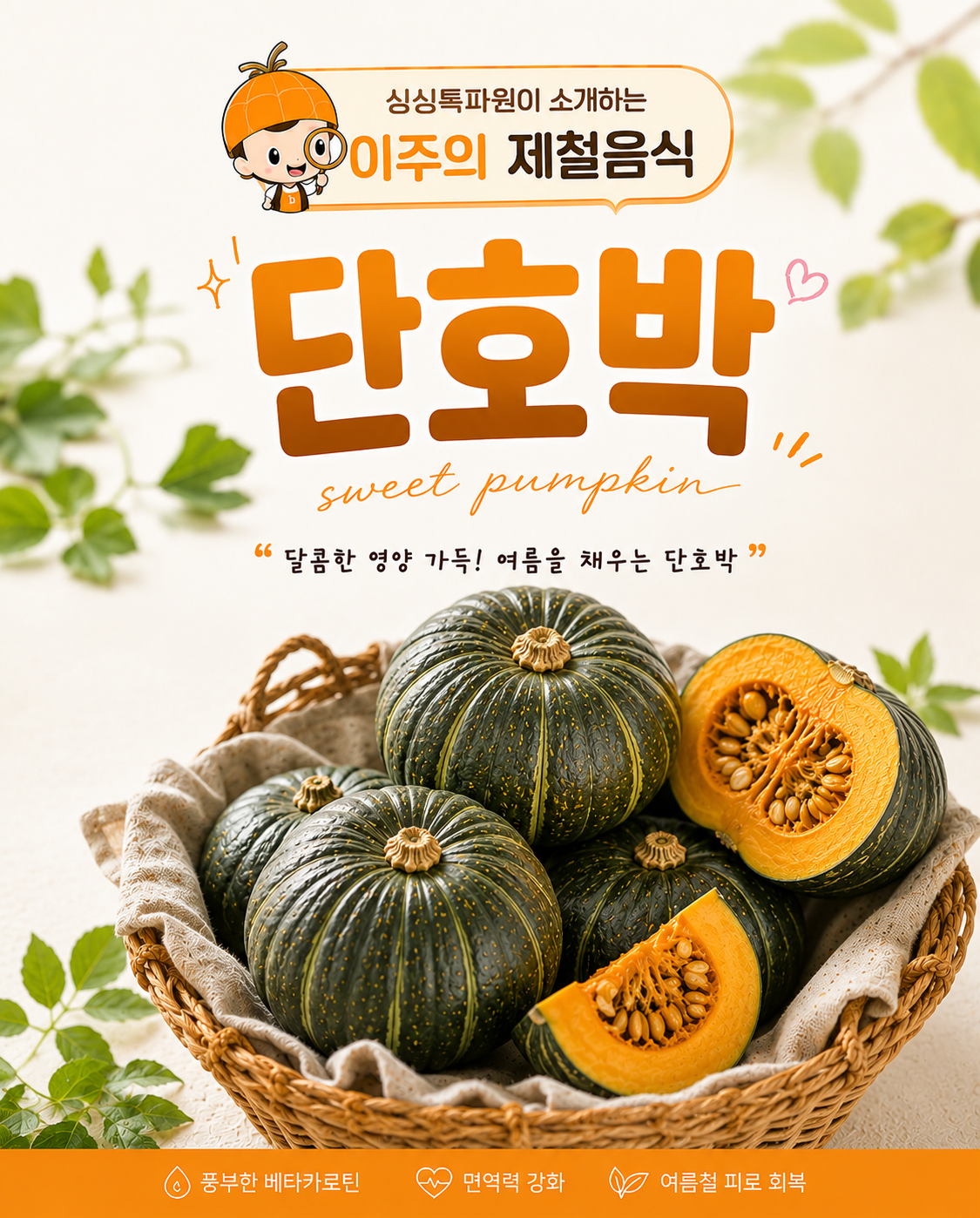 싱싱톡파원이 전하는 제철음식! 단호박!!
